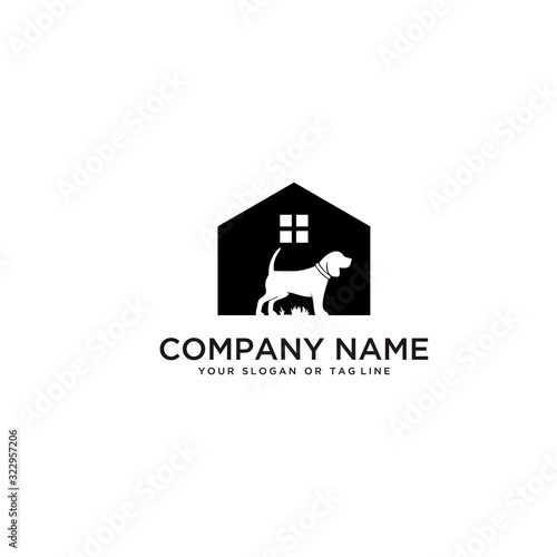 Home dog logo design vector