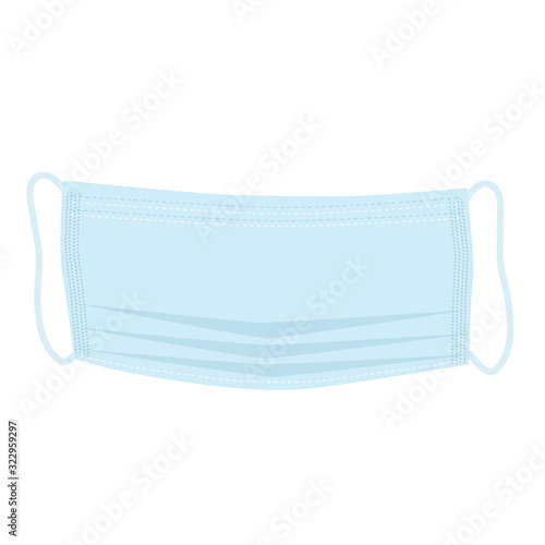 Protective medical mask on a white background, isolate. Infection protection. Vector illustration.