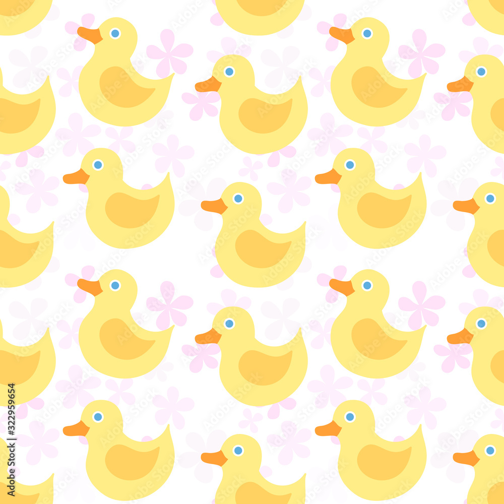 Seamless pattern with yellow duck Seamless pattern with yellow duck