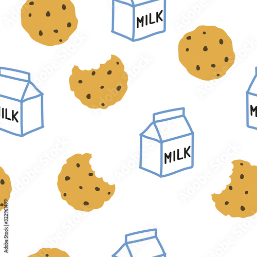 pattern with cookies and milk