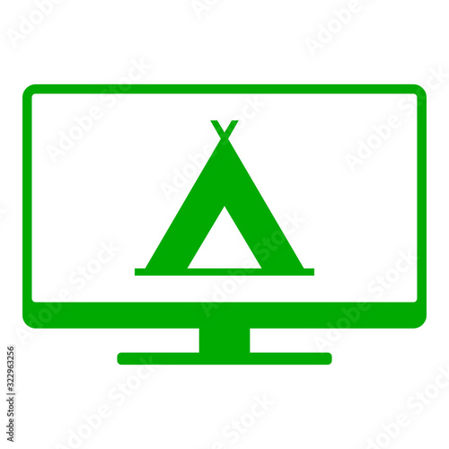 Zelt und Monitor