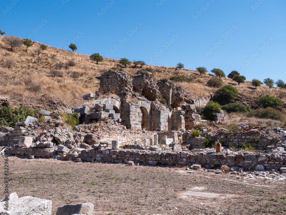 Statues and ancient Roman ruins of Ephesus, Izmir, Turkey