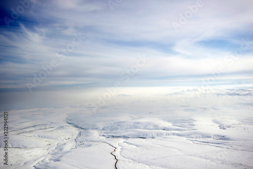 Snow covered mountains. Beautiful winter landscape. © Kybele