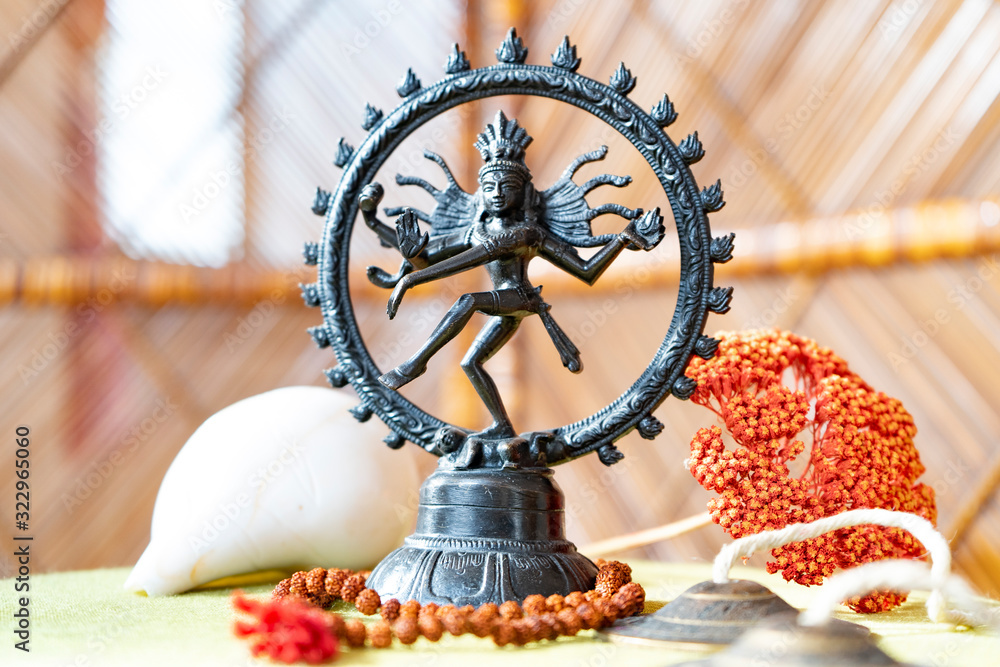 Dancing God Shiva Nataraja bronze statuette Stock Photo | Adobe Stock