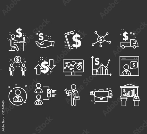 Icons set of business economic