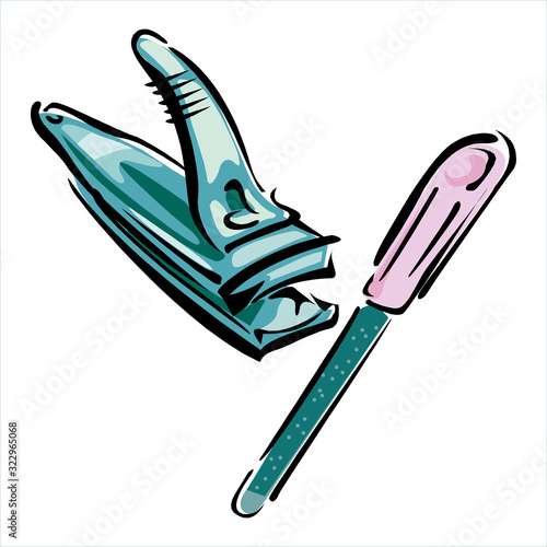 Illustration of a nail cutter on a white background