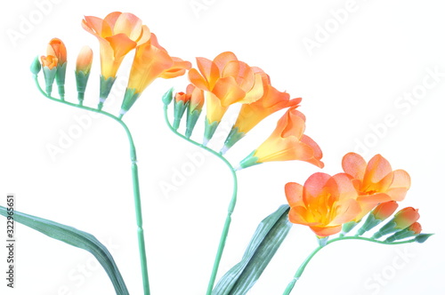 Decoration artificial flower on white background