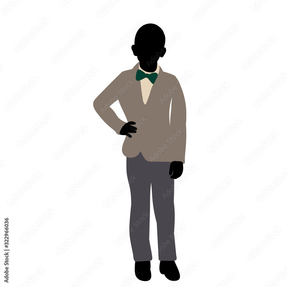 silhouette in colored clothes, boy silhouette in colored clothes, boy