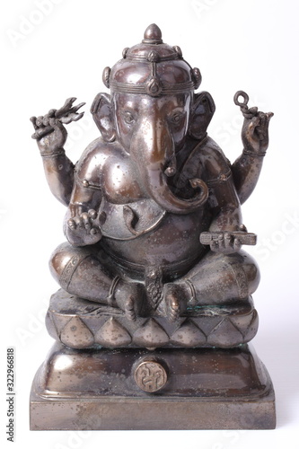 God Ganesh over a white background