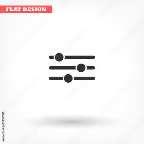 Settings music vector icon , lorem ipsum Flat design