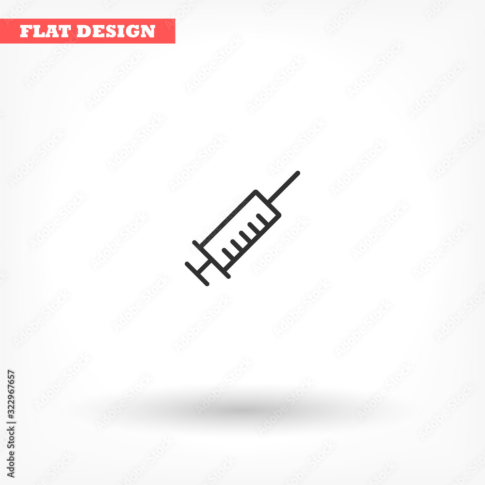 Syringe vector icon , lorem ipsum Flat design Syringe vector icon , lorem ipsum Flat design