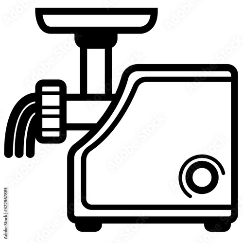 Meat grinder vector icon for commercial use