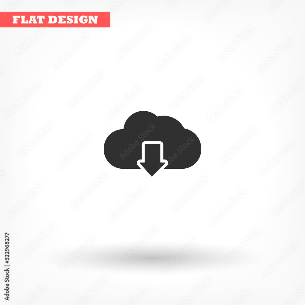 cloud download vector icon , lorem ipsum Flat design cloud download vector icon , lorem ipsum Flat design