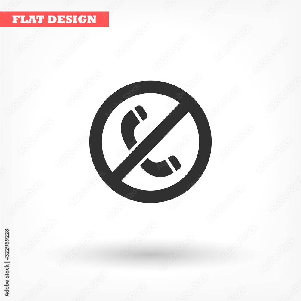 A ban on the phone vector icon , lorem ipsum Flat design