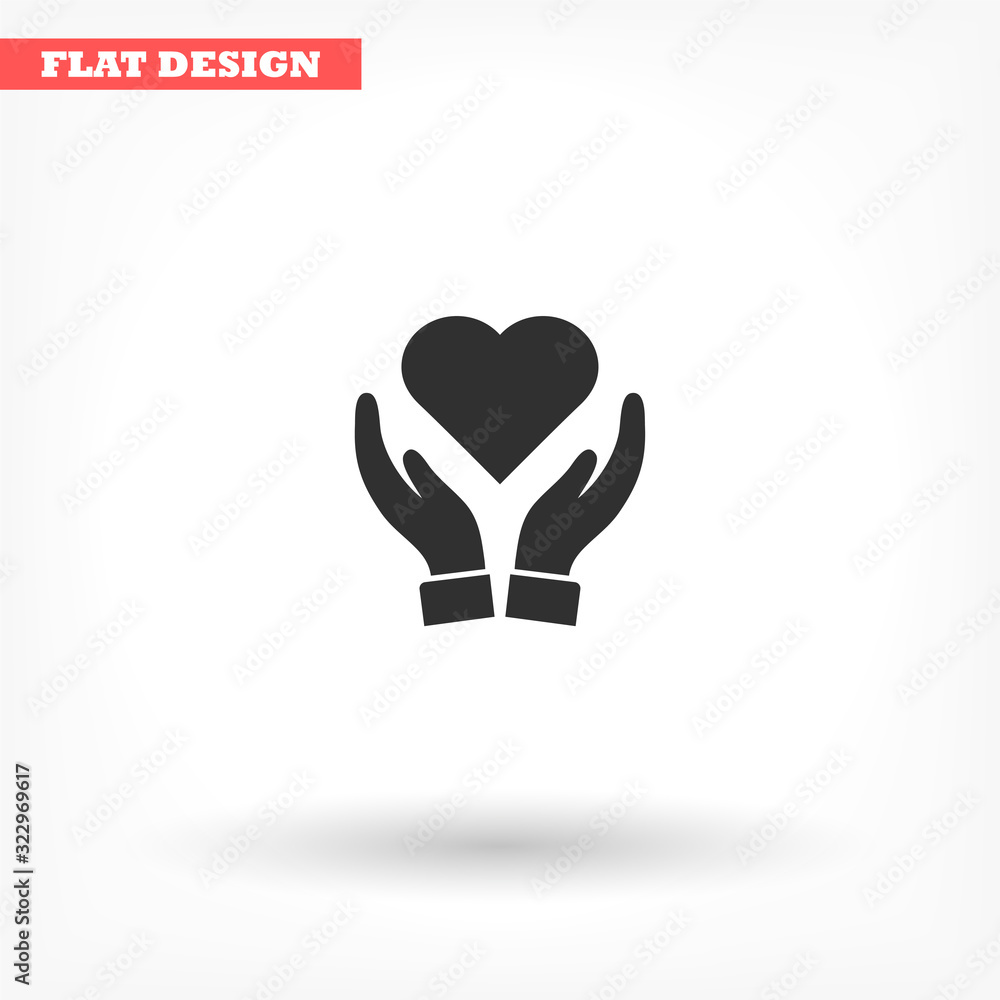 Heart in hand icon vector , lorem ipsum Flat design Heart in hand icon vector , lorem ipsum Flat design