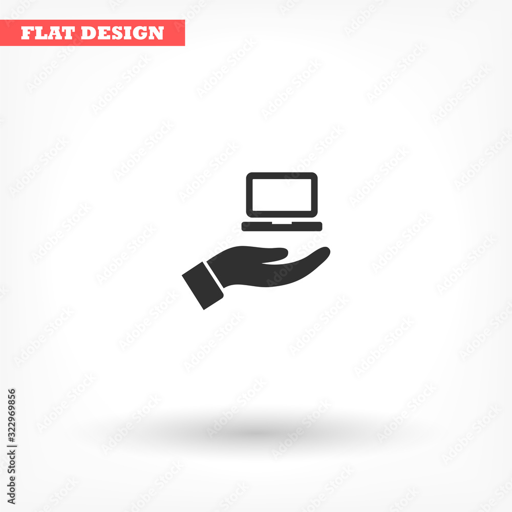 Notebook in hand icon , lorem ipsum Flat design Notebook in hand icon , lorem ipsum Flat design