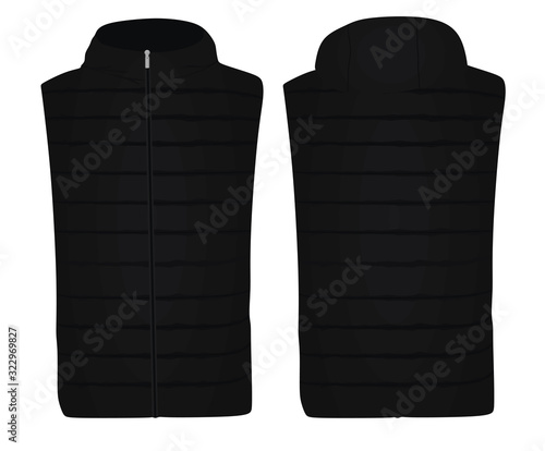 Grey vest with cap. vector illustration
