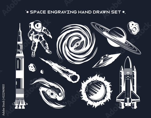 Space Chalk Drawn Set