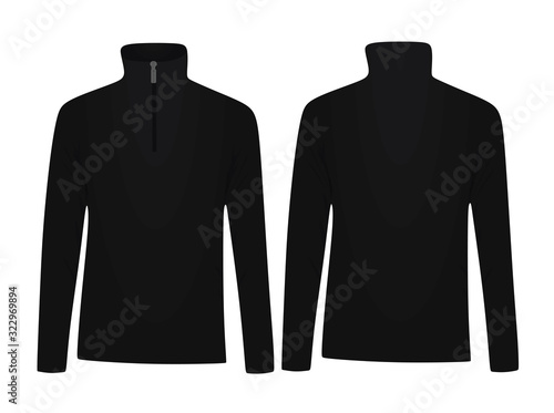 Black fleece long sleeve. vector