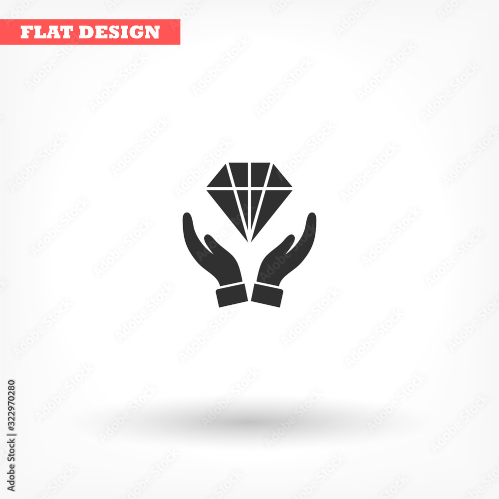 Diamond in the hand icon , lorem ipsum Flat design Diamond in the hand icon , lorem ipsum Flat design