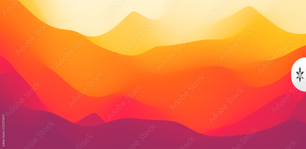Landscape with mountains and sun. Sunset. Mountainous terrain. Abstract background. Vector illustration. Landscape with mountains and sun. Sunset. Mountainous terrain. Abstract background. Vector illustration.