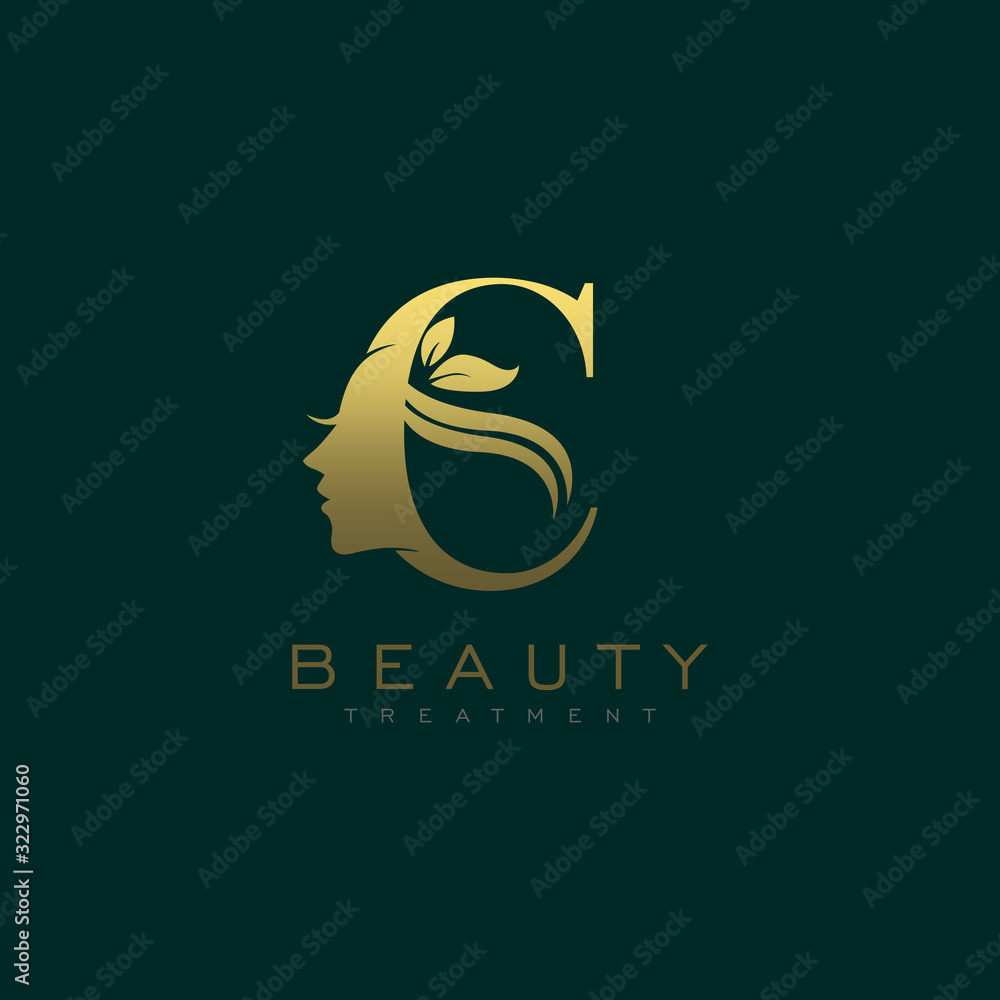 Letter C Luxury Beauty Face Logo Design Vector Letter C Luxury Beauty Face Logo Design Vector