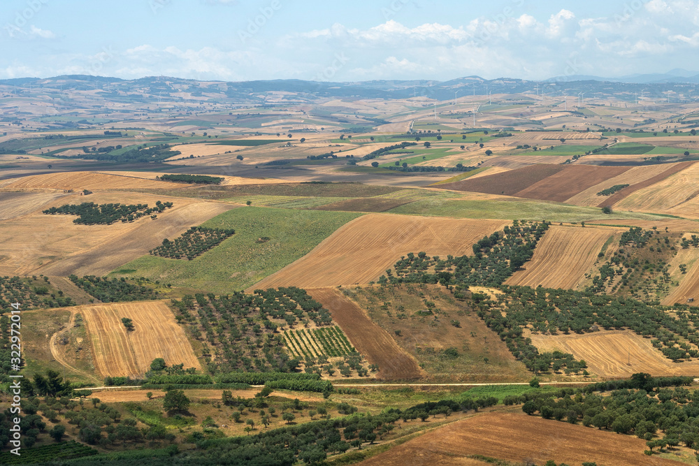 Obraz premium Rural landscape from Serracapriola, Apulia, Italy