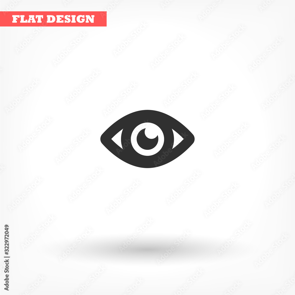 Eye vector icon , lorem ipsum Flat design