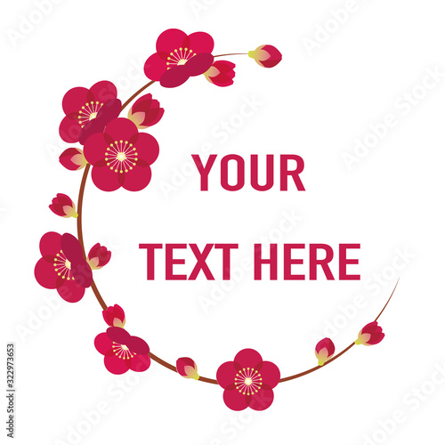 梅　うめ　花　サークル　フレーム