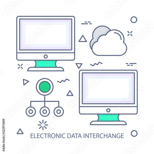 Electronic Data vector illustration flat design concept. EPS 10 File