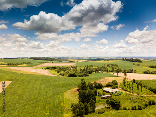 Aerial view of the countryside in the city of São João, Paraná