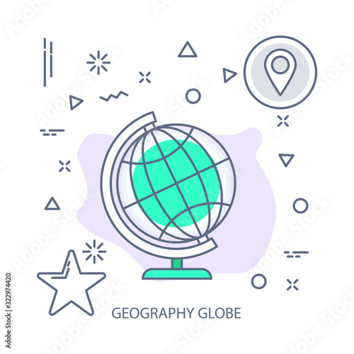 Geography Globe vector illustration flat design concept. EPS 10 File