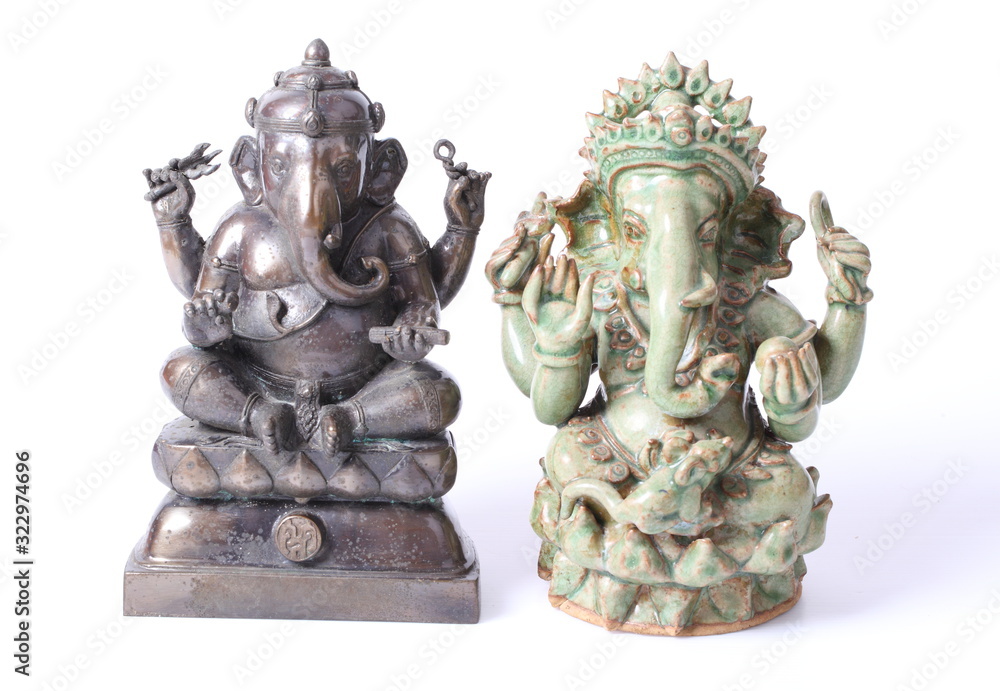 Set of God Ganesh over a white background Set of God Ganesh over a white background
