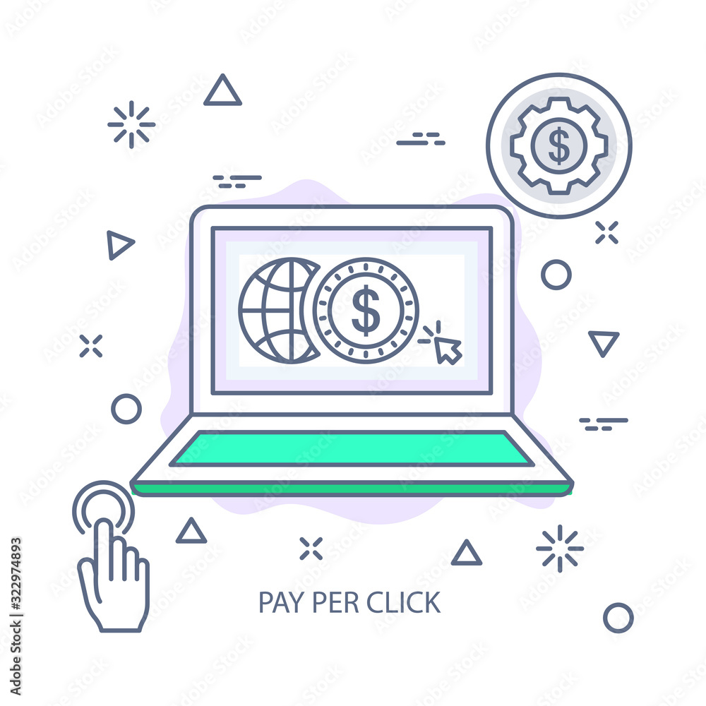 Obraz premium Pay Per Click vector illustration flat design concept. EPS 10 File