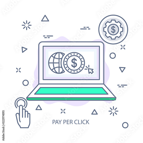 Pay Per Click vector illustration flat design concept. EPS 10 File