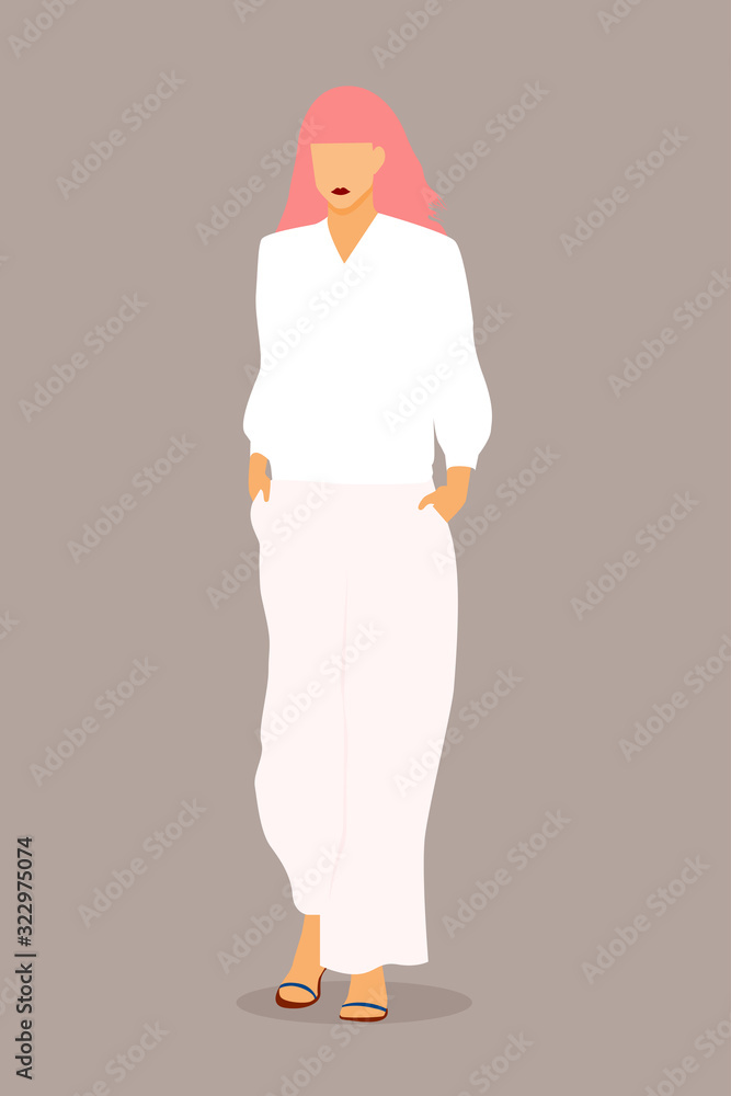 Young fashinable girl isolated on background for design card, fashion party invitation, feminism event, girls power poster, shop sale etc. Young fashinable girl isolated on background for design card, fashion party invitation, feminism event, girls power poster, shop sale etc.