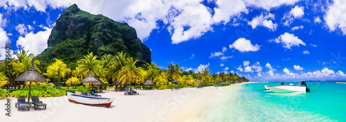 Best tropical destination - paradise beach Le morne in Mauritis island