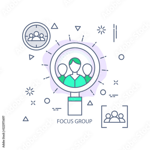 Focus Group vector illustration flat design concept. EPS 10 File