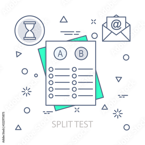 Split Test vector illustration flat design concept. EPS 10 File