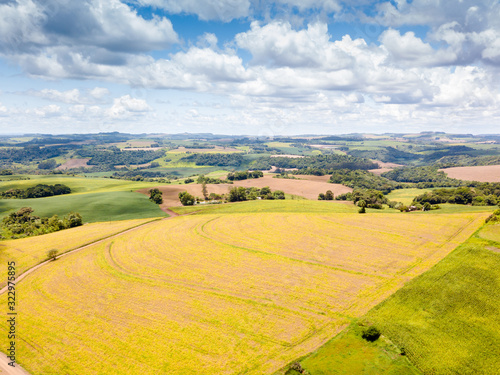 Aerial view of the countryside in the city of São João, Paraná