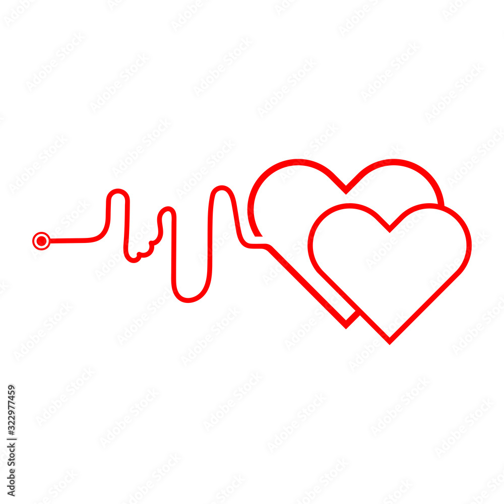 Art design health medical heartbeat pulse icon illustration