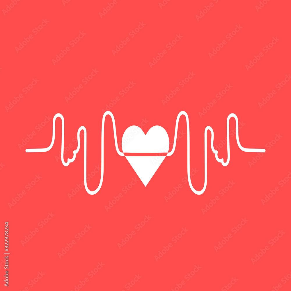 Obraz premium Art design health medical heartbeat pulse icon illustration