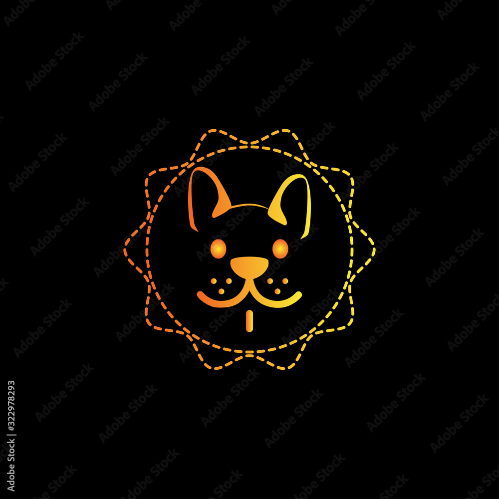 Creative colorful dog head, dog head logo design Creative colorful dog head, dog head logo design
