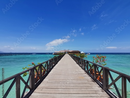 Ocean view from jetty Mabul Island  Semporna. Tawau. Sabah  Borneo. Malaysia. The Land Below The Wind.