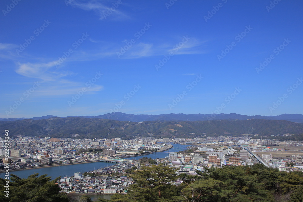 五台山から見た高知市街