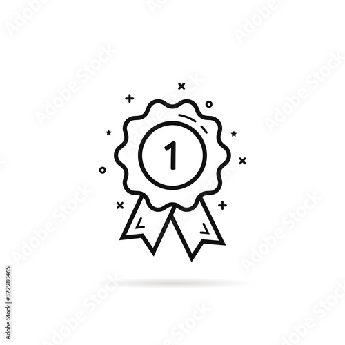 thin line award medal like 1st icon
