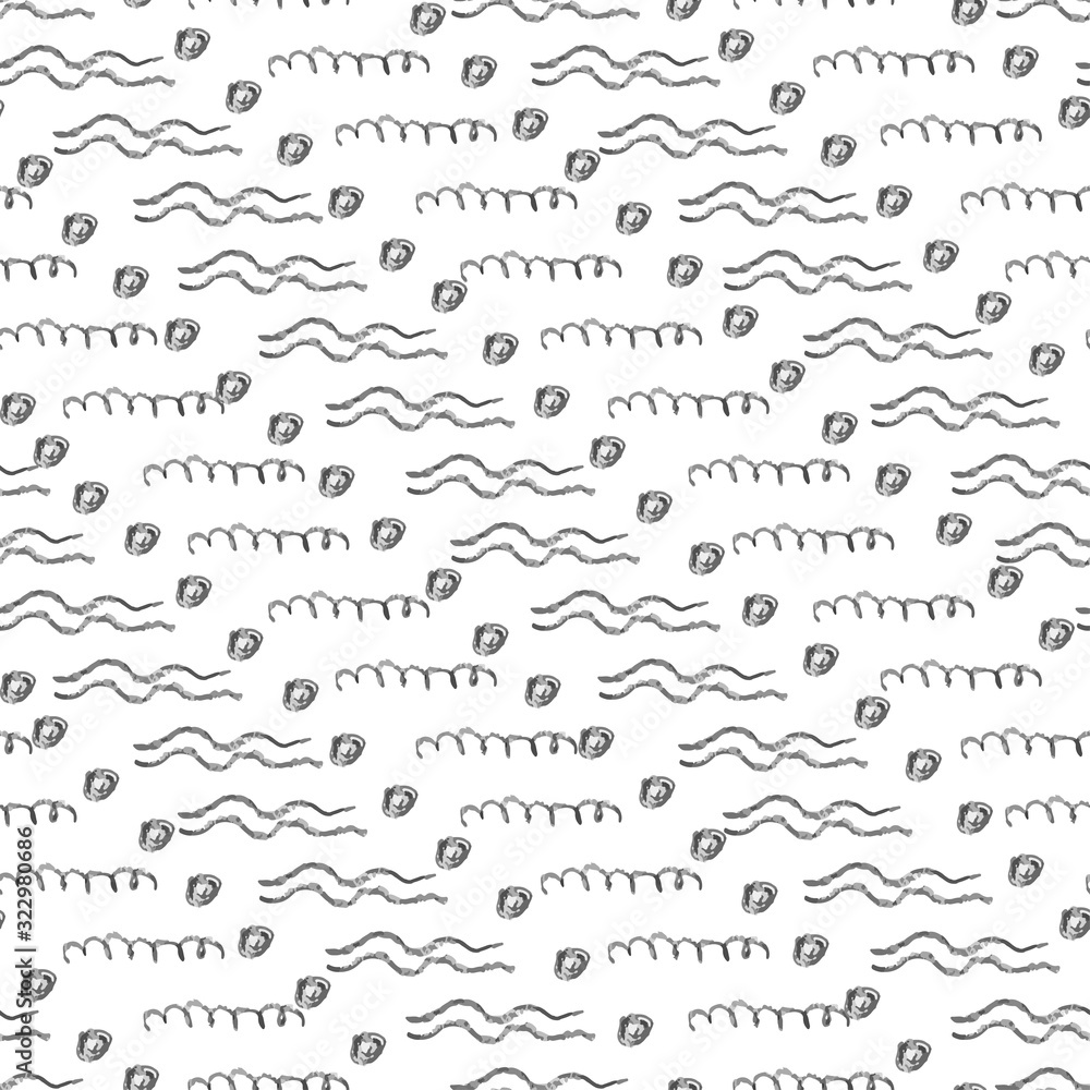 Vector pencil texture seamless pattern. Wave simple background. Backdrop for decoration.