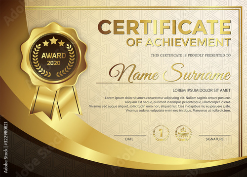 premium golden black certificate template design