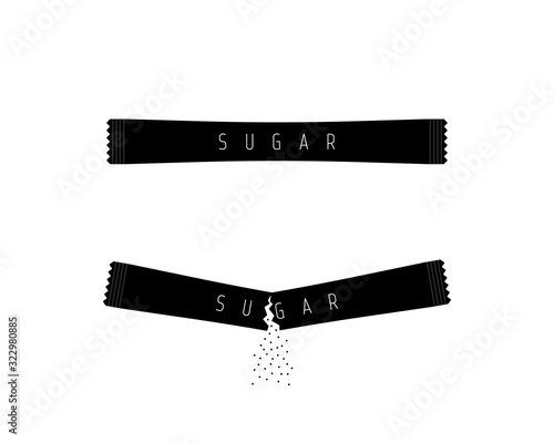 set of simple sugar stick icon