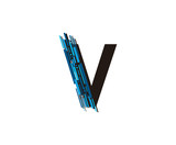 Modern Technology V Letter, Data Digital V Logo Icon.